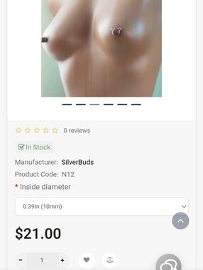 Non-Piercing Nipple Rings with Side Loops Sterling Silver (Pair) + extra gift